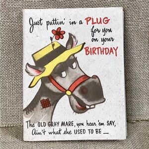 Vintage Horse Of A Different Color Poster Jumbo Greeting Card Kitsch Whimsical